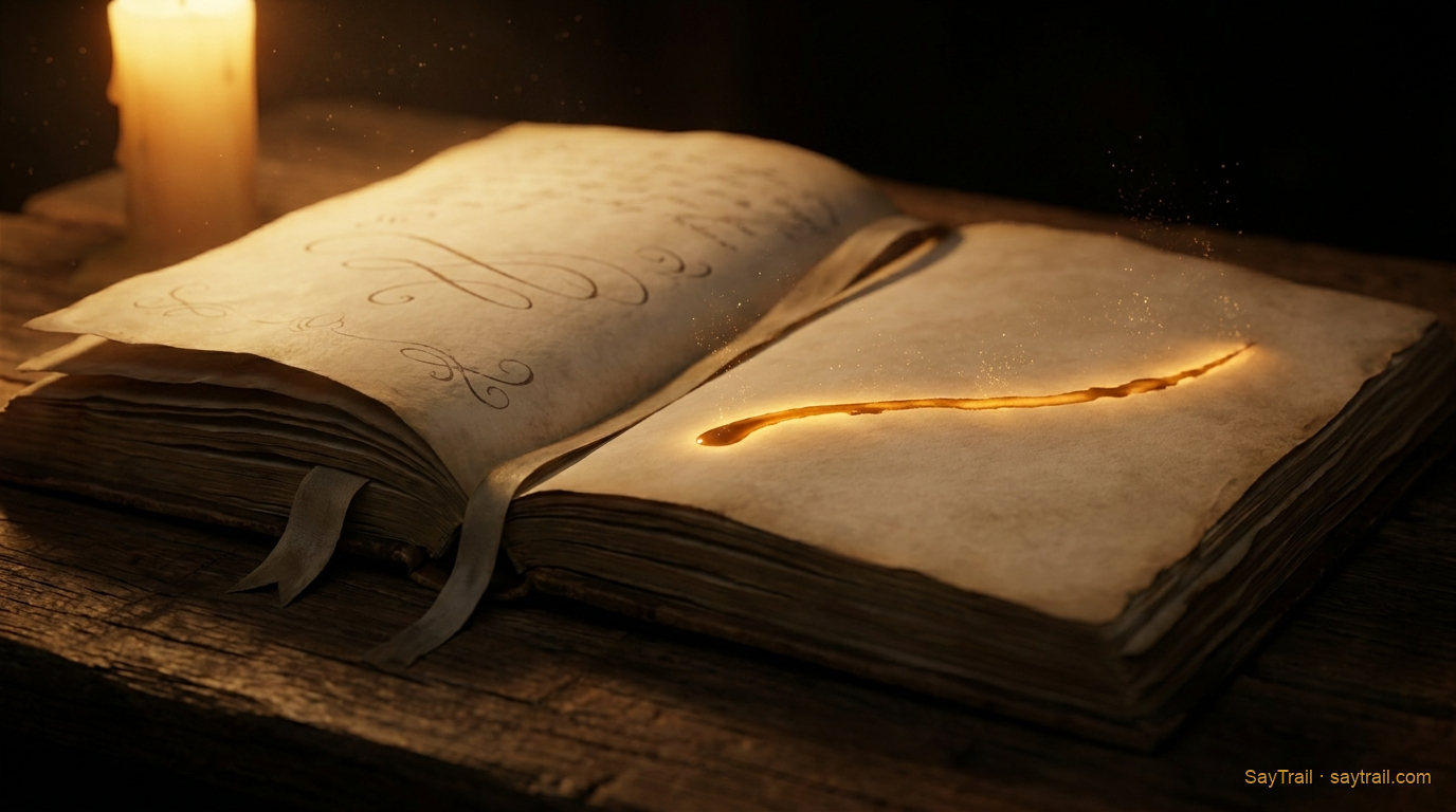 The restart is one fresh line — not an apology for the blank pages behind it.